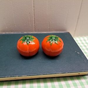 Vintage Ceramic Tomato Salt & Pepper Shakers